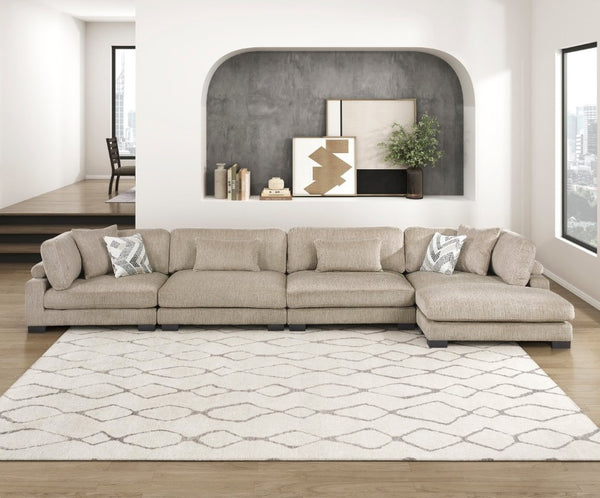 English Elm Contemporary Modular Sectional with Microfiber Upholstery Adjustable Chaise for Living Room B011S02691