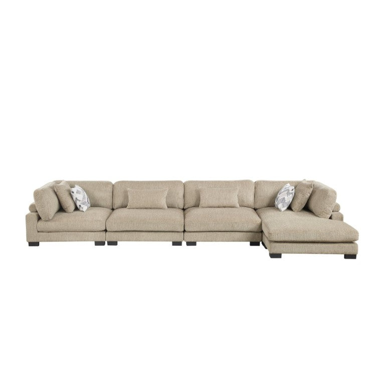 English Elm Contemporary Modular Sectional with Microfiber Upholstery Adjustable Chaise for Living Room B011S02691
