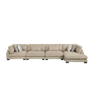 English Elm Contemporary Modular Sectional with Microfiber Upholstery Adjustable Chaise for Living Room B011S02691