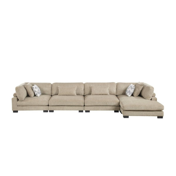 English Elm Contemporary Modular Sectional with Microfiber Upholstery Adjustable Chaise for Living Room B011S02691