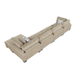 English Elm Contemporary Modular Sectional with Microfiber Upholstery Adjustable Chaise for Living Room B011S02691