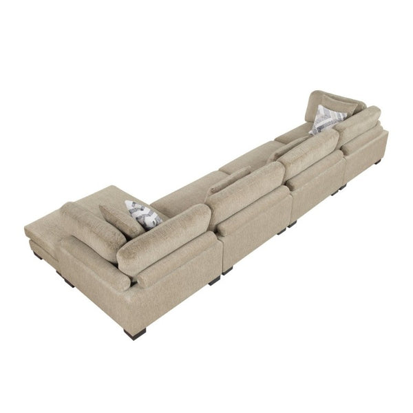 English Elm Contemporary Modular Sectional with Microfiber Upholstery Adjustable Chaise for Living Room B011S02691