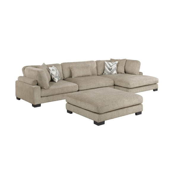 English Elm Contemporary Brown Microfiber Modular Sectional with Chaise Plush Foam Pocket Coil Seating B011S02692