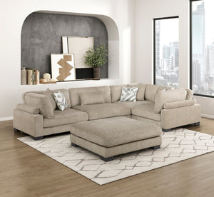 English Elm Contemporary Five Piece Modular Sectional with Microfiber Upholstery and Pocket Coil Support B011S02695