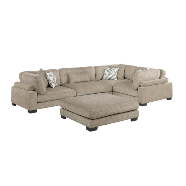 English Elm Contemporary Five Piece Modular Sectional with Microfiber Upholstery and Pocket Coil Support B011S02695