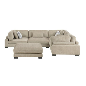 English Elm Contemporary Five Piece Modular Sectional with Microfiber Upholstery and Pocket Coil Support B011S02695