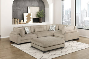 English Elm Contemporary Five Piece Modular Sectional with Microfiber Upholstery and Pocket Coil Support B011S02695