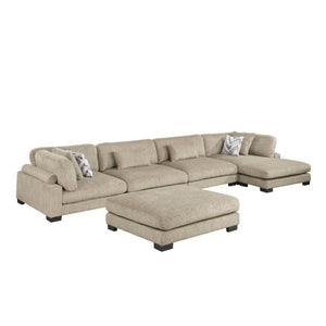 English Elm Contemporary Modular Five Piece Sectional with Microfiber Upholstery and Reversible Chaise B011S02696