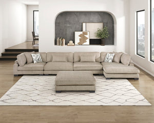 English Elm Contemporary Modular Five Piece Sectional with Microfiber Upholstery and Reversible Chaise B011S02696