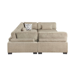 English Elm Brown Microfiber Six Piece Modular Sectional with Ottoman Pocket Coil Support Living Room B011S02697