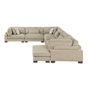 English Elm Brown Microfiber 6 Piece Modular Sectional with Reversible Chaise and Adjustable Seats B011S02698