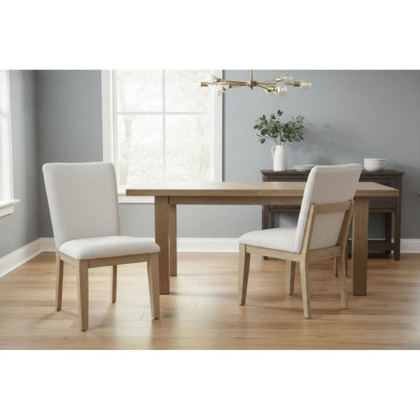 English Elm Contemporary Round Rubberwood Dining Set Seats Four with Upholstered Japandi Chairs B011S02705