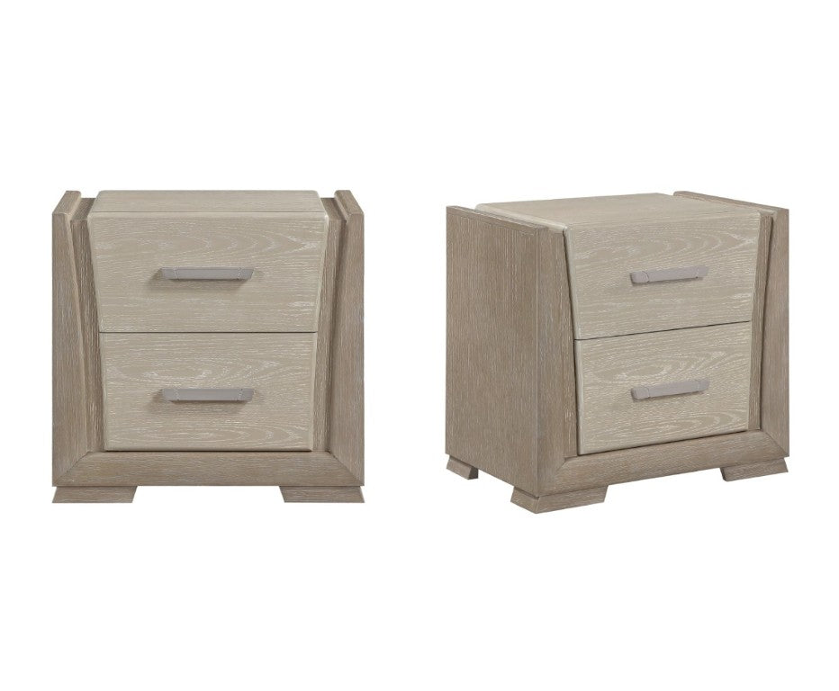 English Elm Contemporary Two-Tone Wood Grain Nightstands with Dovetail Drawers for Modern Bedrooms B011S02709