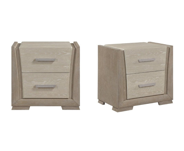English Elm Contemporary Two-Tone Wood Grain Nightstands with Dovetail Drawers for Modern Bedrooms B011S02709