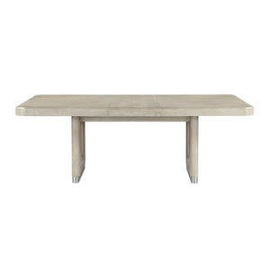 English Elm Modern Expandable Oak Veneer Dining Table with Pedestal Base Seats Six for Gatherings B011S02722