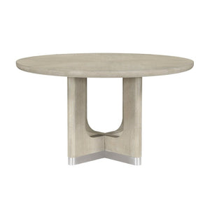 English Elm Modern Round Pedestal Dining Table Oak Veneer Wire Brushed Gray Seats Four B011S02727