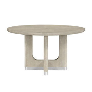 English Elm Modern Round Pedestal Dining Table Oak Veneer Wire Brushed Gray Seats Four B011S02727