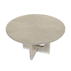 English Elm Modern Round Pedestal Dining Table Oak Veneer Wire Brushed Gray Seats Four B011S02727