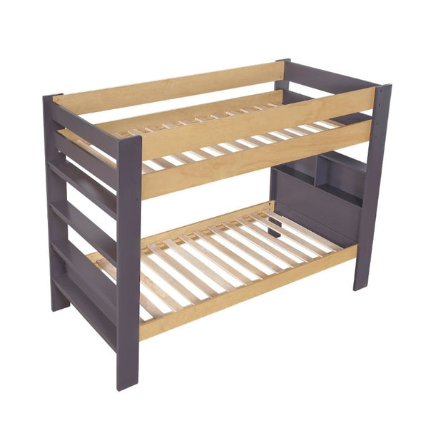 English Elm Contemporary Twin Over Bunk Bed with Bookcase Headboard Solid Wood Kids Bedroom B011S02731
