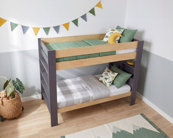 English Elm Contemporary Twin Over Bunk Bed with Bookcase Headboard Solid Wood Kids Bedroom B011S02731