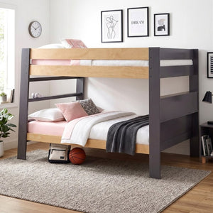 English Elm Contemporary Full Over Bunk Bed with Bookcase Headboard Solid Wood Kids Bedroom B011S02732