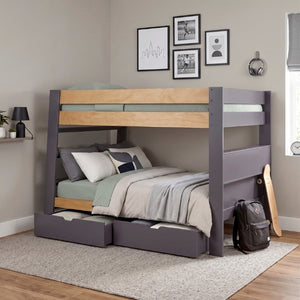 English Elm Contemporary Full Over Bunk Bed with Bookcase Headboard Rolling Storage Kids Bedroom B011S02733