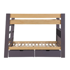 English Elm Contemporary Full Over Bunk Bed with Bookcase Headboard Rolling Storage Kids Bedroom B011S02733