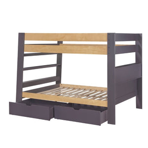 English Elm Contemporary Full Over Bunk Bed with Bookcase Headboard Rolling Storage Kids Bedroom B011S02733