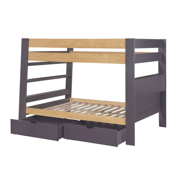 English Elm Contemporary Full Over Bunk Bed with Bookcase Headboard Rolling Storage Kids Bedroom B011S02733