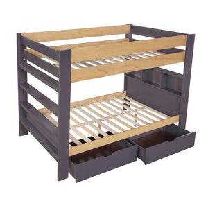 English Elm Contemporary Full Over Bunk Bed with Bookcase Headboard Rolling Storage Kids Bedroom B011S02733