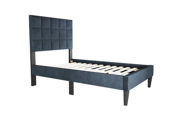 English Elm Luxurious Brushed Linen Full Bed Set with Tufted Headboard and Matching Nightstands Charcoal B011S02735