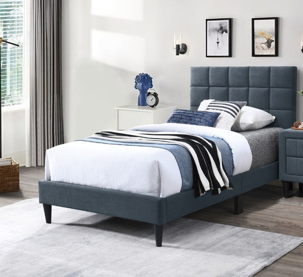English Elm Luxurious Brushed Linen Full Bed Set with Tufted Headboard and Matching Nightstands Charcoal B011S02735