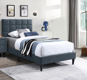 English Elm Luxurious Brushed Linen Full Bed Set with Tufted Headboard and Matching Nightstands Charcoal B011S02735