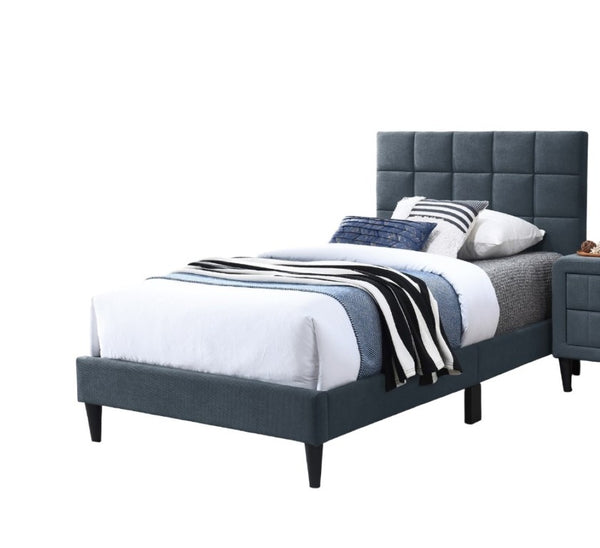 English Elm Luxurious Brushed Linen Full Bed Set with Tufted Headboard and Matching Nightstands Charcoal B011S02735