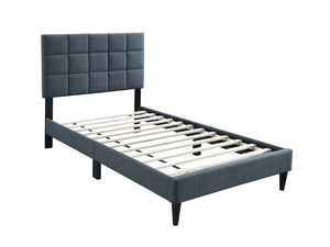 English Elm Luxurious Brushed Linen Full Bed Set with Tufted Headboard and Matching Nightstands Charcoal B011S02735