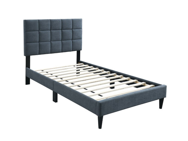 English Elm Luxurious Brushed Linen Full Bed Set with Tufted Headboard and Matching Nightstands Charcoal B011S02735