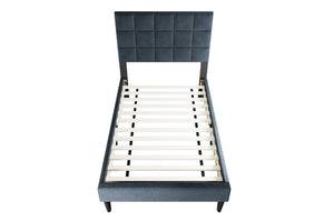 English Elm Luxurious Brushed Linen Full Bed Set with Tufted Headboard and Matching Nightstands Charcoal B011S02735