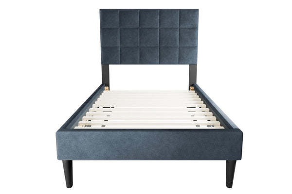 English Elm Luxurious Brushed Linen Full Bed Set with Tufted Headboard and Matching Nightstands Charcoal B011S02735