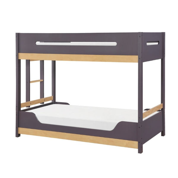 English Elm Contemporary Twin Over Bunk Bed Solid Wood Frame with Full Length Guard Rails B011S02736
