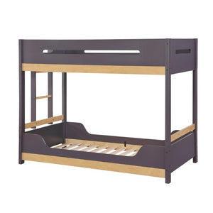 English Elm Contemporary Twin Over Bunk Bed Solid Wood Frame with Full Length Guard Rails B011S02736