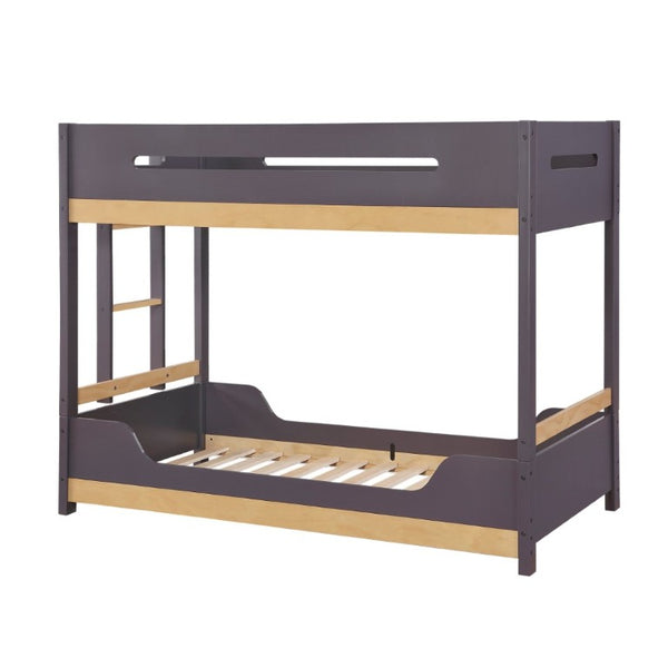 English Elm Contemporary Twin Over Bunk Bed Solid Wood Frame with Full Length Guard Rails B011S02736