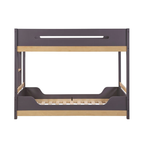 English Elm Contemporary Twin Over Bunk Bed Solid Wood Frame with Full Length Guard Rails B011S02736