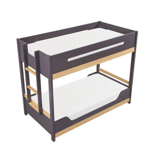 English Elm Contemporary Twin Over Bunk Bed Solid Wood Frame with Full Length Guard Rails B011S02736