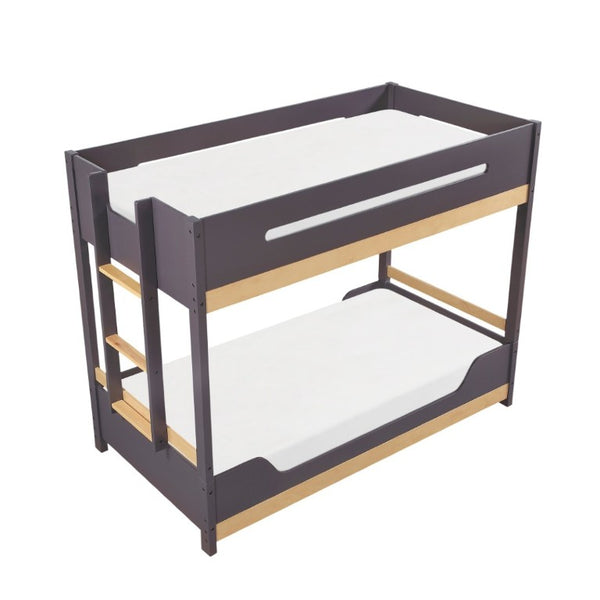 English Elm Contemporary Twin Over Bunk Bed Solid Wood Frame with Full Length Guard Rails B011S02736