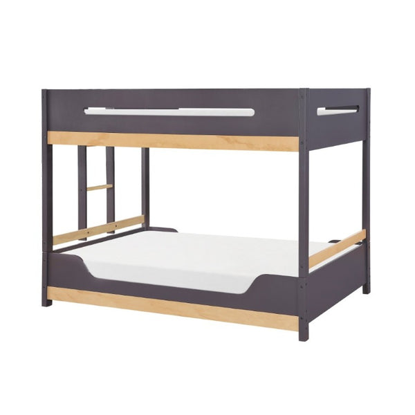 English Elm Contemporary Full Over Bunk Bed Two Tone Wood Frame with Built in Guard Rails B011S02738