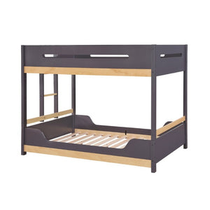 English Elm Contemporary Full Over Bunk Bed Two Tone Wood Frame with Built in Guard Rails B011S02738