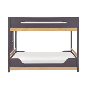 English Elm Contemporary Full Over Bunk Bed Two Tone Wood Frame with Built in Guard Rails B011S02738
