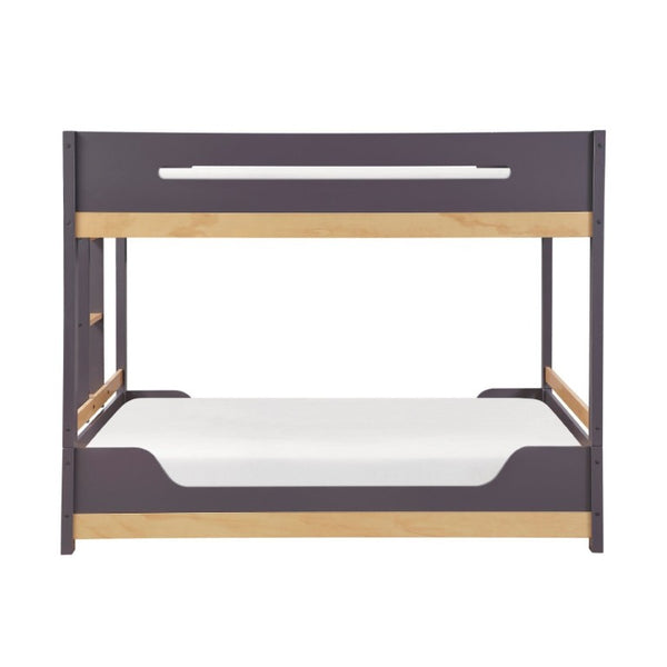 English Elm Contemporary Full Over Bunk Bed Two Tone Wood Frame with Built in Guard Rails B011S02738