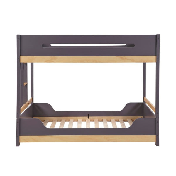 English Elm Contemporary Full Over Bunk Bed Two Tone Wood Frame with Built in Guard Rails B011S02738