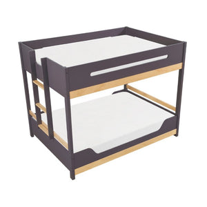 English Elm Contemporary Full Over Bunk Bed Two Tone Wood Frame with Built in Guard Rails B011S02738